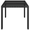 Table de jardin dessus en verre Noir 90x90x75 cm Résine tressée 530657530657
