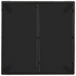 Table de jardin dessus en verre Noir 90x90x75 cm Résine tressée 530657530657