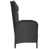 Banc de jardin inclinable avec coussins 107 cm Poly rotin Noir 530659530659