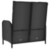 Banc de jardin inclinable avec coussins 107 cm Poly rotin Noir 530659530659