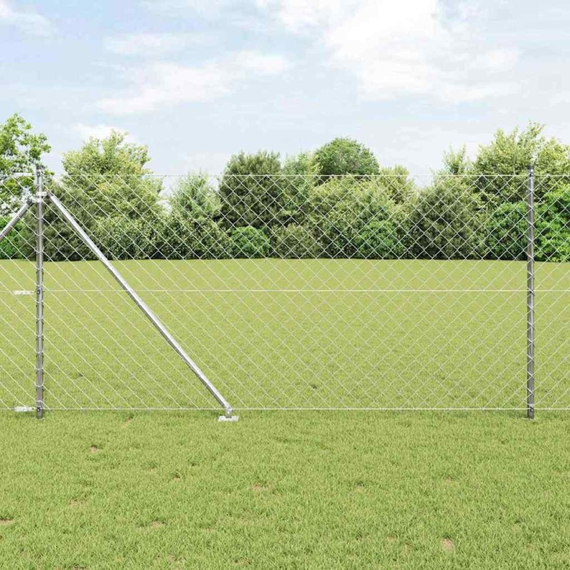 Poteau de clôture. Argenté 25 x 1 m (maille 60 x 60 mm) Acier 530678530678