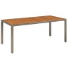 Table de jardin dessus en bois Gris 190x90x75 cm Résine tressée 530690530690