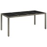 Table de jardin dessus en verre Gris 190x90x75cm Résine tressée 530692530692
