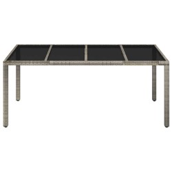 Table de jardin dessus en verre Gris 190x90x75cm Résine tressée 530692530692