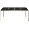 Table de jardin dessus en verre Gris 190x90x75cm Résine tressée 530692530692