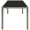 Table de jardin dessus en verre Gris 190x90x75cm Résine tressée 530692530692