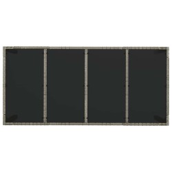 Table de jardin dessus en verre Gris 190x90x75cm Résine tressée 530692530692
