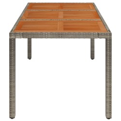 Table de jardin dessus en bois Gris 150x90x75 cm Résine tressée 530694530694