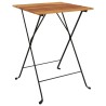 Table de bistro pliante 55x54x71cm Bois de teck solide et acier 530697530697