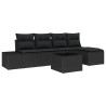 Ensemble de canapé de jardin avec coussin 6 pcs Noir polyrotin 530708530708