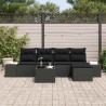 Ensemble de canapé de jardin avec coussin 6 pcs Noir polyrotin 530708530708