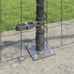 Clôture avec poteau Gris 0,4 x 50 m Acier et PVC 530713530713