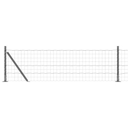 Clôture avec poteau Gris 0,4 x 25 m Acier et PVC 530722530722