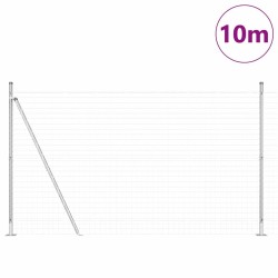 Clôture avec poteau Argenté 1,5 x 10 m Acier 530723530723