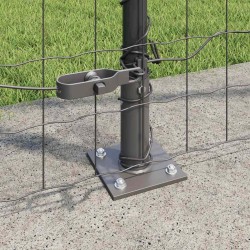 Clôture avec poteau Gris 1,4 x 10 m Acier et PVC 530730530730