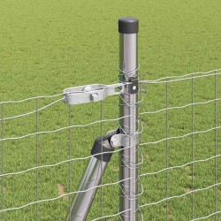 Clôture avec poteau Argenté 1,4 x 10 m Acier 530734530734