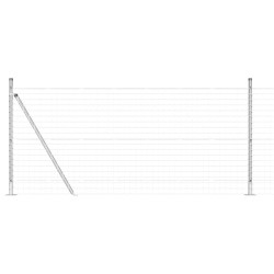 Clôture avec poteau Argenté 0,8 x 10 m Acier 530749530749
