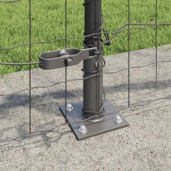 Clôture avec poteau Gris 0,4 x 50 m Acier et PVC 530753530753