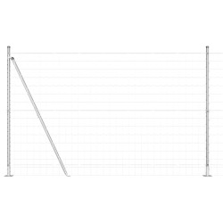 Clôture avec poteau Argenté 1,4 x 10 m Acier 530760530760