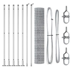 Clôture avec poteau Argenté 1,4 x 10 m Acier 530760530760
