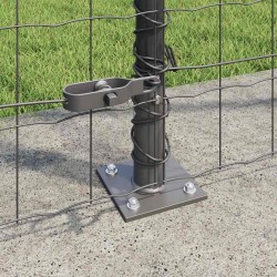 Clôture avec poteau Gris 1,5 x 10 m Acier et PVC 530765530765