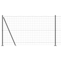 Clôture avec poteau Gris 1,2 x 10 m Acier et PVC 530767530767