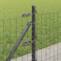 Clôture avec poteau Gris 0,6 x 10 m Acier et PVC 530772530772