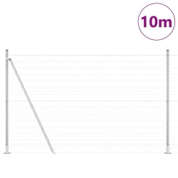 Clôture avec poteau Argenté 1,5 x 10 m Acier 530783530783