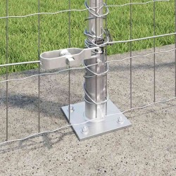 Clôture avec poteau Argenté 1,5 x 10 m Acier 530783530783