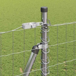 Clôture avec poteau Argenté 1,5 x 10 m Acier 530783530783