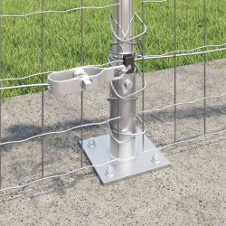 Clôture avec poteau Argenté 0,6 x 10 m Acier 530794530794