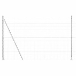 Clôture avec poteau Argenté 1,4 x 10 m Acier 530796530796