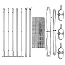 Clôture avec poteau Argenté 0,4 x 10 m Acier 530799530799