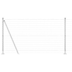 Clôture avec poteau Argenté 1,2 x 10 m Acier 530800530800