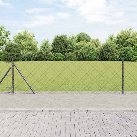 Poteau de clôture. Gris 10 x 0,4 m (treillis de 60 x 60 mm) 530859530859