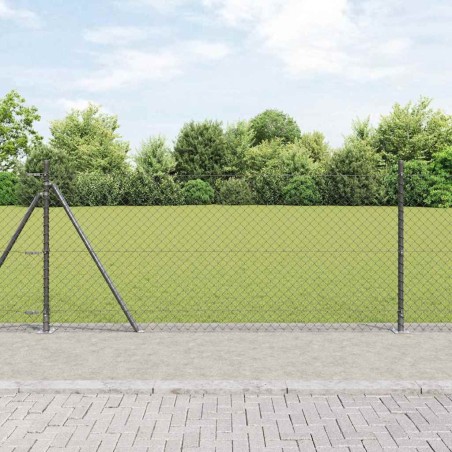 Poteau de clôture. Gris 25 x 0,8 m (maillage 60 x 60 mm) Acier 530879530879