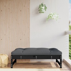 Repose-pied de jardin 120x80 cm noir bois de pin massif 530906530906