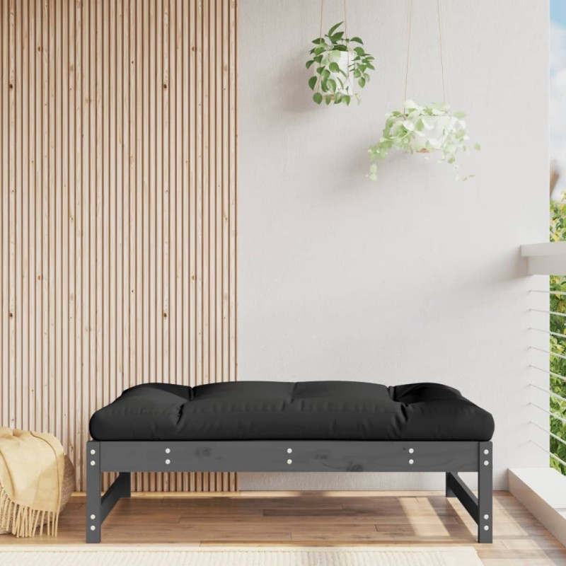 Repose-pied de jardin 120x80 cm gris bois de pin massif 530913530913