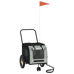 Remorque de vélo pour animaux Gris et Noir 125 x 53 x 54 cm 530914530914