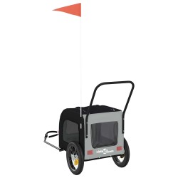 Remorque de vélo pour animaux Gris et Noir 125 x 53 x 54 cm 530914530914