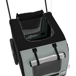Remorque de vélo pour animaux Gris et Noir 125 x 53 x 54 cm 530914530914