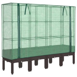 Jardinière surélevée avec housse aspect rotin 160x40x140 cm 530916530916