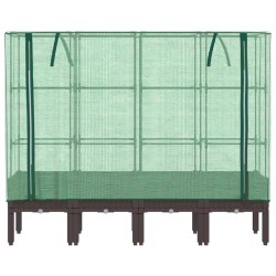 Jardinière surélevée avec housse aspect rotin 160x40x140 cm 530916530916
