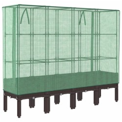 Jardinière surélevée avec housse aspect rotin 160x40x140 cm 530916530916