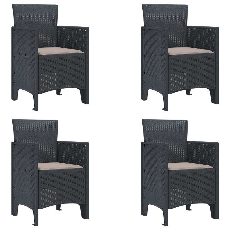 Chaise de jardin 4 pcs Anthracite 53 x 49 x 85 cm Polypropylène 530917530917
