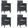 Chaise de jardin 4 pcs Anthracite 53 x 49 x 85 cm Polypropylène 530918530918