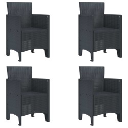 Chaise de jardin 4 pcs Anthracite 53 x 49 x 85 cm Polypropylène 530920530920