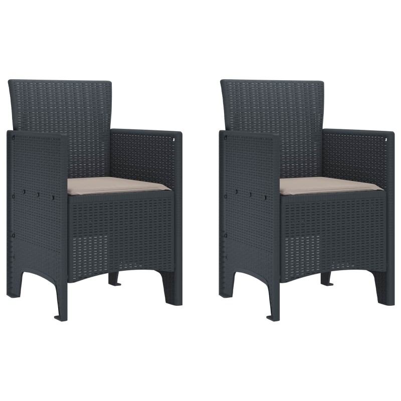 Chaise de jardin 2 pcs Anthracite 53 x 49 x 85 cm Polypropylène 530926530926