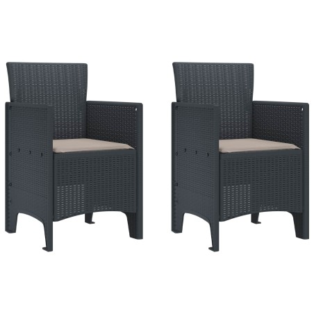 Chaise de jardin 2 pcs Anthracite 53 x 49 x 85 cm Polypropylène 530926530926