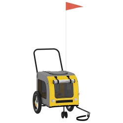 Remorque de vélo pour animaux Jaune et Gris 125 x 53 x 54 cm 530931530931